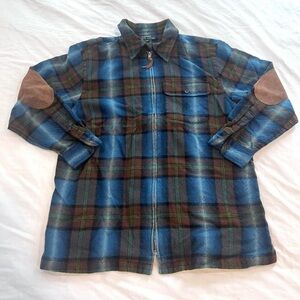 Ralph Lauren Blue and Brown Plaid Shirt Jacket